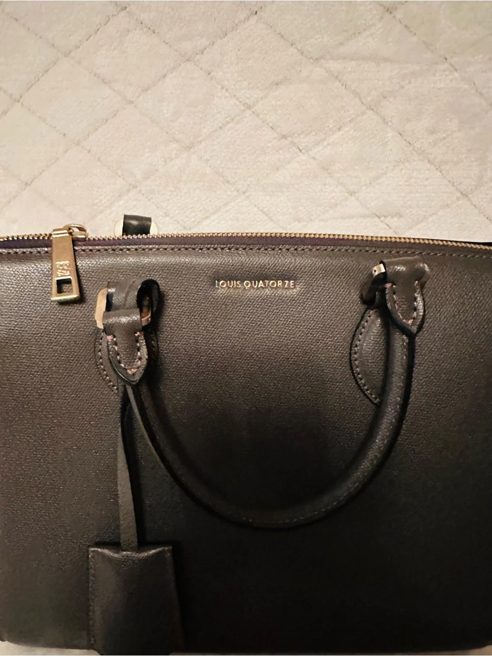LOUIS QUATORZE Gray Structured Satchel